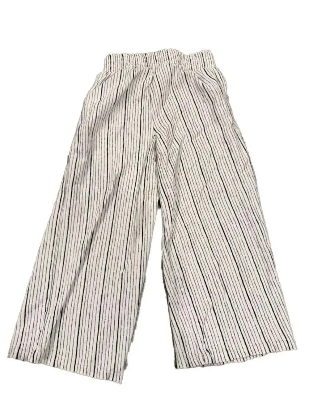 Haute Hippie girls Striped Wide Leg Elastic Waist Cropped Pants sz 7/8